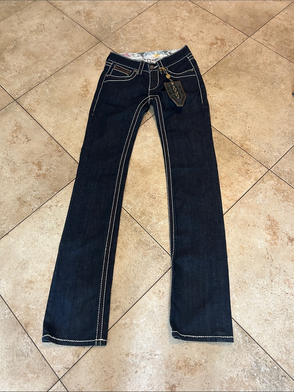 SOVAGE Dark Blue Women's Jeans with Contrast Stitching size 25 NWT